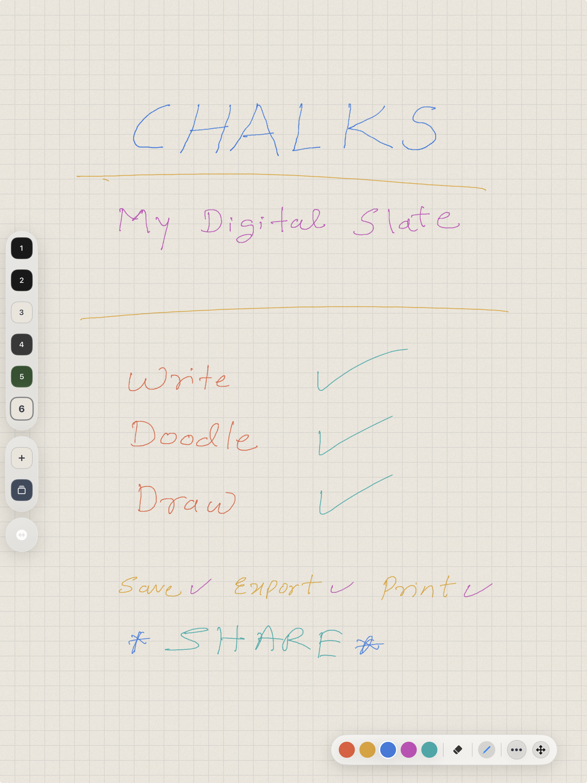 Chalks board focused on handwriting with clear slate contrast and flowing note capture