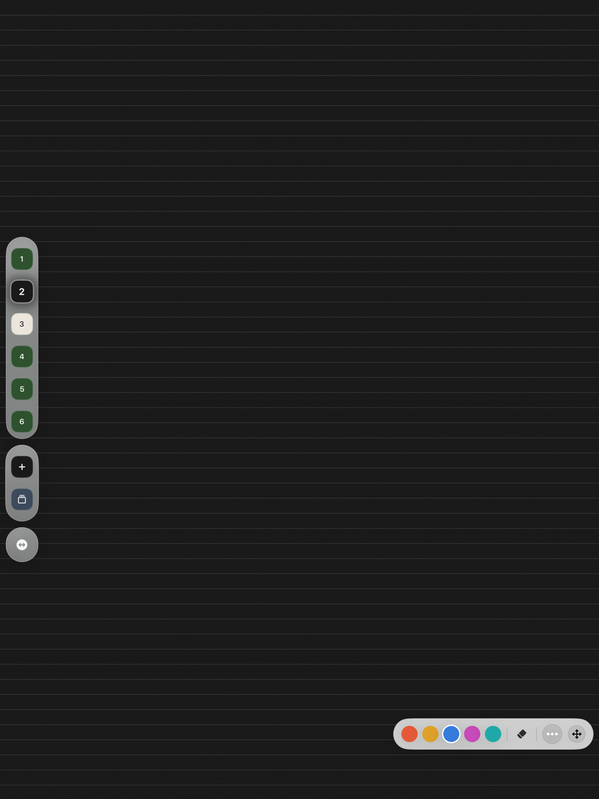 Chalks board showing the slate tab stack and colour-coded slates